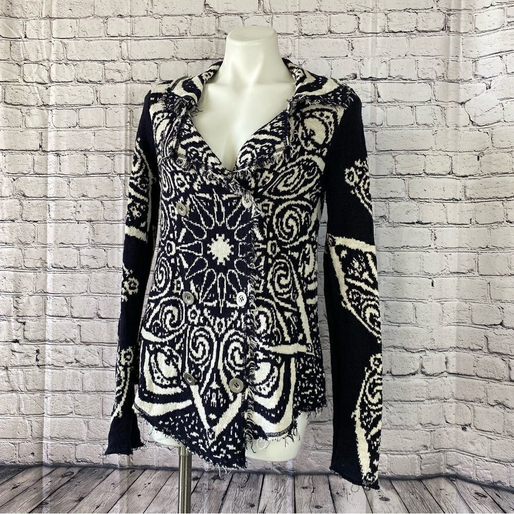 Free People Smitten Kitten Mandala Cardigan Sweater size Small